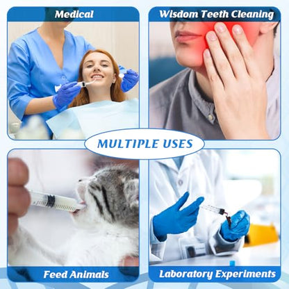 Wisdom Teeth Syringe,12ml Dental Irrigation Syringe (10 Pack) | Curved Tip & Measurement, Sterile Individually Package for Oral Dental Care, Tonsil Stones Removing, Lab, Liquid, Feeding - style: Curved Tip 10 Pack