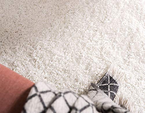 Unique Loom Solid Shag Collection Area Rug (2' 2" x 3' 1" Rectangle Snow White) - color: Snow White, size: 2'2" x 3'1" (Rectangular)