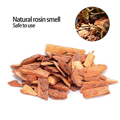 Tyenaza Reptile Bark Bedding, Bedding Pine Bark Granule Bedding Reusable Pine Chips Substrate, Reptile Breeding Bedding Habitat Decor for Geckos, Lizards, Turtles Snakes (Large Particles 250g) - size: Large particles 250g