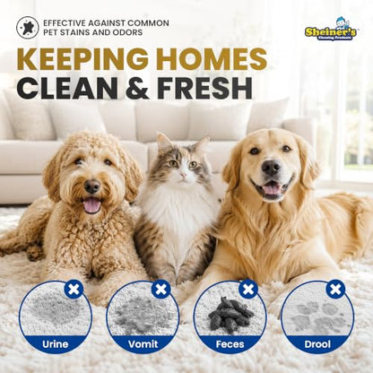 Sheiner's Pet Urine Enzyme Cleaner & Pet Stain & Odor Remover, Advanced Enzymatic Cleaner Solution for Carpets, Rugs, Upholstery & Multi-Surfaces, Safe for Pets & Kids. (128 oz) - size: 128 Fl Oz (Pack of 1)