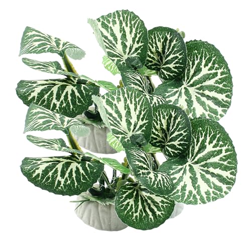 Soft Aquarium Plants Betta Fish Tank Decorations, Green, 2 Inch | Betta Leaf Pad, Silk Plastic Artificial Plants, 4Pcs Set, Reptile Tank Decor - color: C-4pcs Set/Green