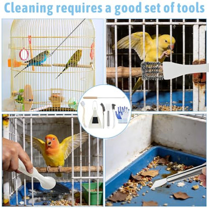 7 Pcs Bird Cage Cleaning Supplies Bird Cage Cleaner Brush Kit