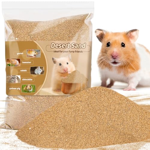 Sukh Hamster Desert Sand - Coarse Bedding Sand, Hamster Hides & Cleaning | Dust Free Sand Bath for Hamster, Guinea Pig, Chinchilla, Gerbil, Syrian Mice, Small Pet Cage Bedding Accessories,14oz - color: Brown