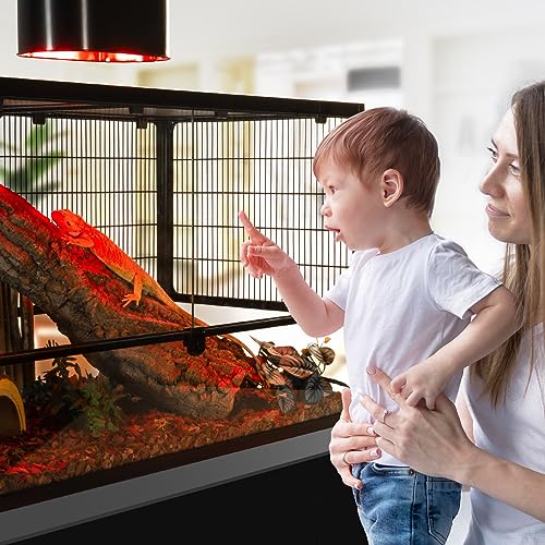 REPTI ZOO Reptile 50W Infrared Heat Lamp Bulb,2 Pack Infrared Basking Spot Light for Reptiles & Amphibian,Bearded Dragon,Leopard Gecko,Turtle,Lizard,Chickens | Pet Brooders Night Heat Lamp - style: 50W/Infrared Lamp