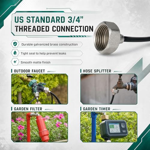 UNCO- Misting System, 75 FT, 28 Brass Mist Nozzles, 3/4" Brass Adapter, Misters for Outside Patio, Misting System for Patio, Garden, Greenhouse, Trampoline, Porch