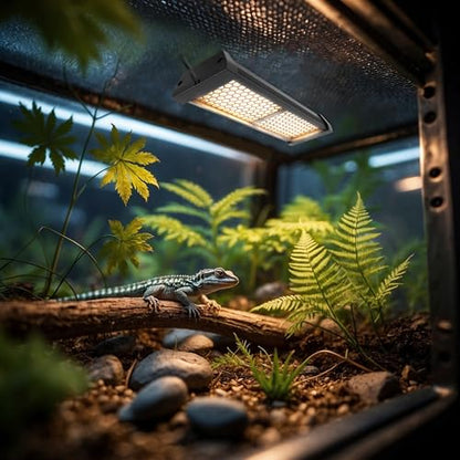 Dimmable LED Reptile UVB Lamp, 8000 Hours UVB Duration for Much Longer Lifespan, Adjustable 4/8/12-Hour Cycles, Suitable for Gecko, Chameleon, and Bearded Dragon, 8W, M Size - size: 8INCH
