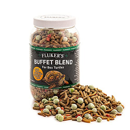 Fluker's Buffet Blend Box Turtle Diet, Insects, Veggies and Fruit with Fortified Pellets, 6.5 oz - size: 6.5 Ounce (Pack of 1)