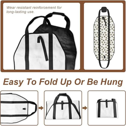AMRANDOM Firewood Carrier Large Fireplace Carrier Log Tote Bees Grey Fire Wood Carring Bag with Handles - color: Color1030