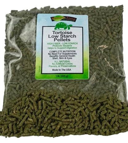 Nature Zone Tortoise Low Starch Pellets 1 lb, for Grassland, Desert, Tropical, Forest Tortoises