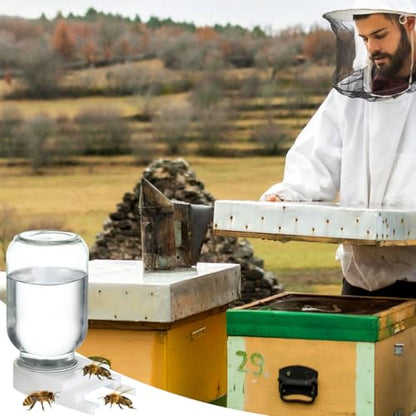 Toddmomy Metal Bee Feeders: Entrance Feeders 4pcs Honeybee Hive Feeders Mason Jar Lids Water Feeder for Bee Feeding Beekeeping Equipment Tools, 7.30X7.30X1.50CM