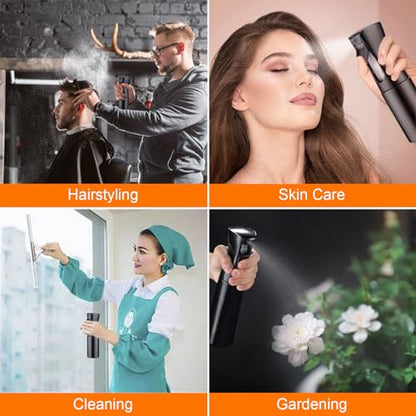 6.8OZ Continuous Spray Bottle - Hair Ultra Fine Mist Spray Bottles, Refillable Empty Water Sprayer, Leak Proof Portable Small Spray Bottle for Hairstyling, Skincare, Plants, Cleaning, Pets, Travel - size: 6.8 Ounces