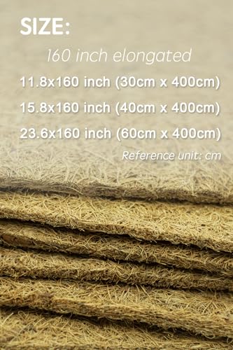 Coconut Fiber Mat, Yarrdfir 24 x 160 inch Natural Coconut Liners for planters Flower Basket, Natural Coconut Fiber mat, Garden Decoration, Animal pet pad, Reptile Carpet, Snow Mat (24 x 160) - size: 24 x 160