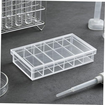 Ipetboom Acrylic Incubation Box with Lid, 6-Compartment Laboratory Storage Tray for Fish Fry Hatching, Small Animal Breeding, and Specimen Observation