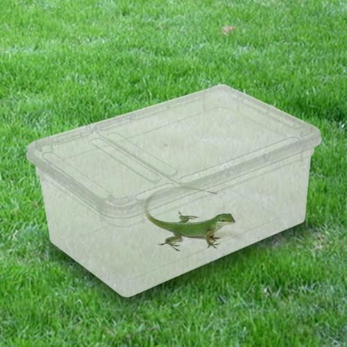 Hypeety Reptile Breeding Box Clear Plastic Enclosure Terrarium for Reptiles | With ventilated lid, portable transport container, pet feeding/hatching, for lizard/turtle/spiders/geckos/frog, 7.4x4.1x2.9''