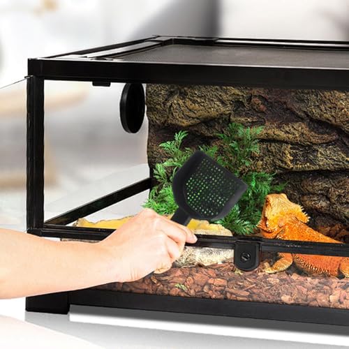 Litter Box Scoop - Litter Box Scooper, Hangable Cat Scoop with Ergonomic Handles | Efficient Cleaning Reptile Terrarium Bedding Substrate for Turtle, Frog, Hedgehog, Lizard, Snakes - color: small