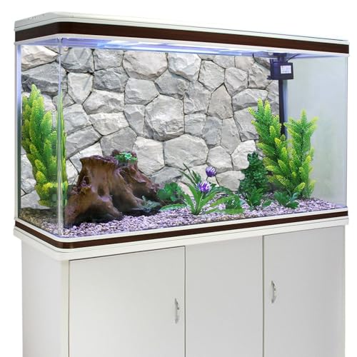 36x24 inches White Stone Aquarium Backdrop Rocky Fish Tank Background Vinyl - size: 36x24in/90x60cm