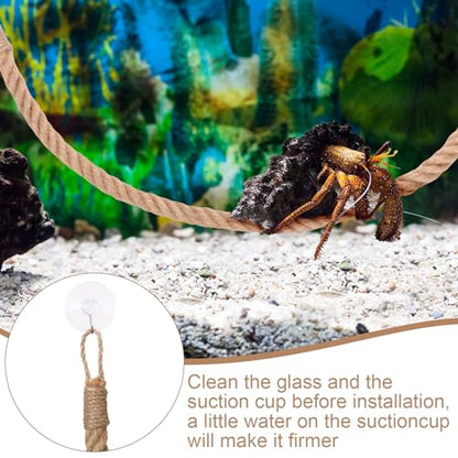 Hermit Crab Toys Hermit Crab Climbing Jute Rope Ladder with Hooks Reptile Tank Terrarium Accessories Habitat Decor for Lizards Geckos Snakes(1 Pcs,23.6 Inch) - size: 23.6 Inch