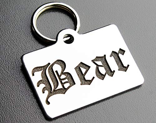 DEEP Engraved Premium Dog & Cat ID Tag – Personalized, Stainless Steel, Long-Lasting Durability - Rectangle 7/8" x1-1/4 (2-Side Engraving) - style: RECTANGLE 7/8"x1-1/4" (2-Side Engraving)