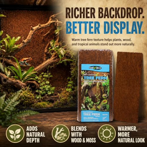 Fernwood - Vivarium and Terrarium Background Panels - 2 Pack - 18x6x.06 | Backdrop For Reptile, Amphibian, and Botanical Tanks - Made from New Zealand Tree Fern - Natural and Fibrous - size: Long 18x6x.06