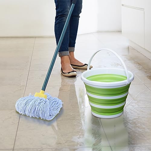 Pine-Sol Collapsible Bucket 2.6 Gallon - Multipurpose Foldable Pail for Cleaning, Car Wash, Outdoor, and Camping - Portable Round Plastic Tub with Handle - size: 2.6G