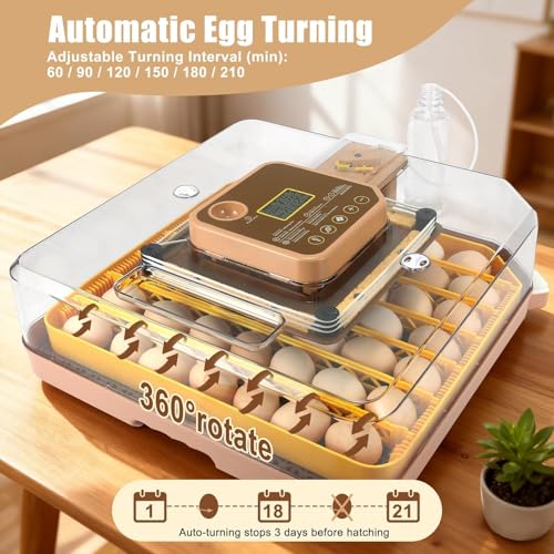 Nest IV - 48 Egg Incubator for Breeders, Fully Automated, Accurate Humidity & Temp Control, Chick Separator, Flexible Egg Spacing, Custom Incubation Days, Auto Turning & Auto Stop, Easy Monitoring - size: 48 Egg [Brown]
