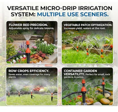 25pcs 1/4" Drip Irrigation Emitters for Garden Drip Irrigation System | Adjustable 360 Degree Water Flow Dripper,Water saving Irrigation Sprayers for Flowerbed,Vegetable,Garden Plants Watering - size: 25pcs Misting+Spraying Drippers