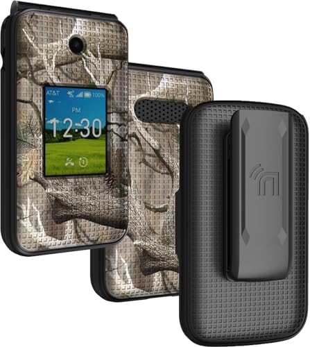 Holster Combo for Cricket Debut Flex Flip Phone Case with Belt Clip - Camo | Also Fits AT&T Cingular Flex 2, For Model U1030AA or U1030AC via 2023 - color: Camo