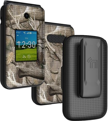 Holster Combo for Cricket Debut Flex Flip Phone Case with Belt Clip - Camo | Also Fits AT&T Cingular Flex 2, For Model U1030AA or U1030AC via 2023 - color: Camo