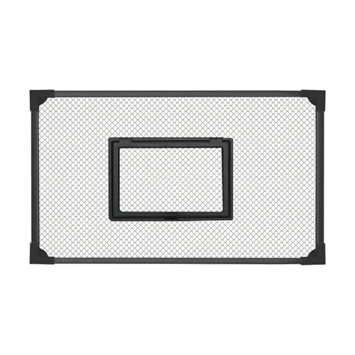 Aquarium Anti Jumping Net with Window Fine Mesh Black Cuttable DIY Tank Cover Protective Screen - size: 90x60cm