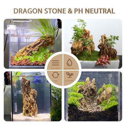 Dragon Rocks Aquariums Stones Natural Rocks for Aquascaping, Aquariums, Terrariums, Vivariums Decorative Stone,Reptile Enclosures,Paludariums,and Gardens-10lb（2 to 7 inch） - size: 10Lb (2-7 inch)