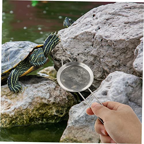 DECHOUS 2pcs Stainless Steel Reptile Sand Draining Shovel with Ergonomic Handle for Efficient Litter Cleaning and Substrate Sifting Terrariums and Aquariums