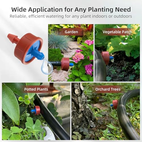60PCS 0.5 GPH Pressure Compensating Drip Irrigation Spot Watering Drippers/Emitters, Self-Cleaning Constant Flow Drip Irrigation Emitters Heads Irrigation Drippers Parts for Drip Irrigation System - color: 60PCS, size: 0.5 GPH