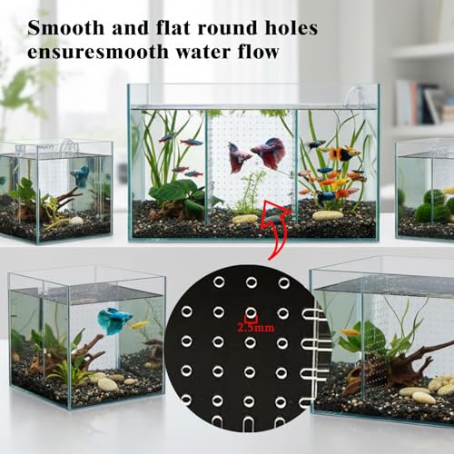 LIYAOLI Aquarium Divider 10 Gal, Clear Acrylic Fish Tank Separator with Suction Cups | Clear acrylic tank divider, strong suction cups hold securely, cut-to-fit design, non-toxic, for betta & cichlid tanks - size: 9.5''x11''(10gal)