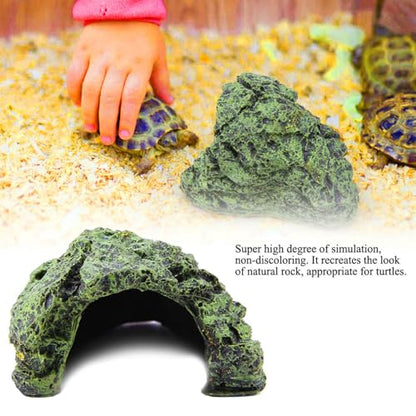 Reptile Hideout Cave Hide Small Resin Shelter Basking Decor for Terrarium Aquarium Gray 1 Pack 3.5 x 2.8 x 1.6 in Rock Style Secure Climbing Hide