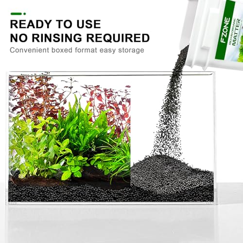 FZONE Aquarium Soil for Planted Tanks- Nutrient-Rich Aquarium Substrate for Fresh Water Live Plants, Dust-Free, Shrimp & Fish Safe，Long-Lasting pH Stable (3mm, 8L/18 lb, Black) - size: 8L/18 lb