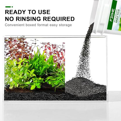 FZONE Aquarium Soil for Planted Tanks- Nutrient-Rich Aquarium Substrate for Fresh Water Live Plants, Dust-Free, Shrimp & Fish Safe，Long-Lasting pH Stable (3mm, 8L/18 lb, Black) - size: 8L/18 lb
