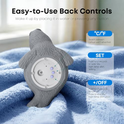 Doli Yearning Baby Bath Thermometer Baby Safety Water Thermometer for Kids | ±1℉ Accuracy; Long Battery Life; BPA-Free; Rapid Response - color: Grey