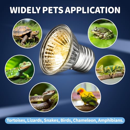 GOZILLA 4 Pack Reptile Heat Lamp, E27 UVA UVB Reptile Light Bulb, Heat Light Bulb for Tortoise, Bearded Dragon, Snakes.(2PCS 25W + 2PCS 50W) - color: Light Bulb-4 Pack (25w*2+50w*2)