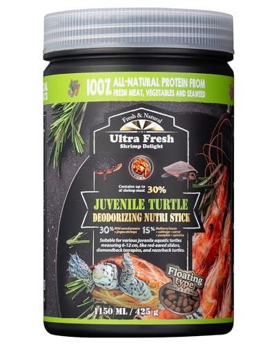 Ultra Fresh Floating Juvenile Turtle Food, All Natural Ingredients, Wild Sword Prawn, w/Deodorizing Probiotics, Juvenile Turtle Deodorizing Nutri Stick 15 oz - size: 15 Ounce (Pack of 1)