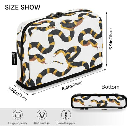 Snake Yellow Black Pencil Case Bag Boys Girls Large Pencil Pouch Pen Holder with Big Capacity For Women Men School Office Supplies