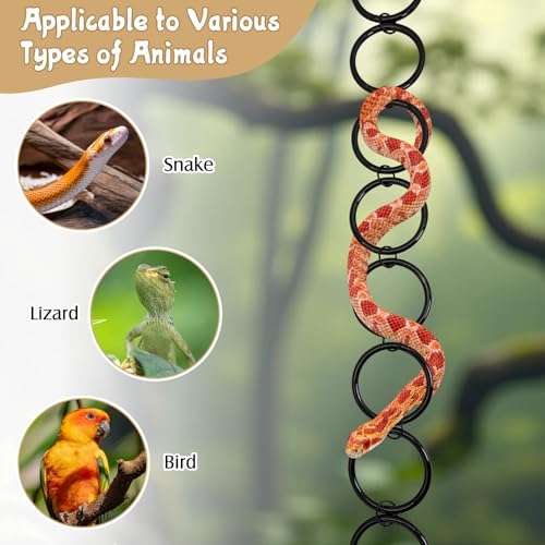 Snake Climbing Rings Ball Python Climbing Toys Corn Snake Enrichment Toy Reptile Tank Decor Accessories for Garter Snakes Gecko Lizard Iguana Chameleon (8 Rings) - size: 8 laps