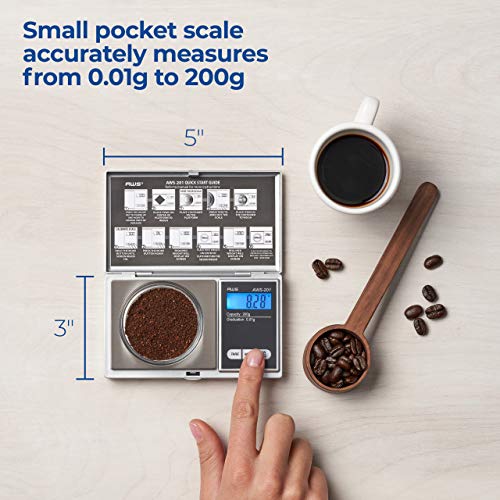 American Weigh Scales Series Digital Pocket Weight Scale Accurately Measures200g x 0.01g, (Silver), AWS-201-SIL - color: Silver, size: 200g x 0.01g