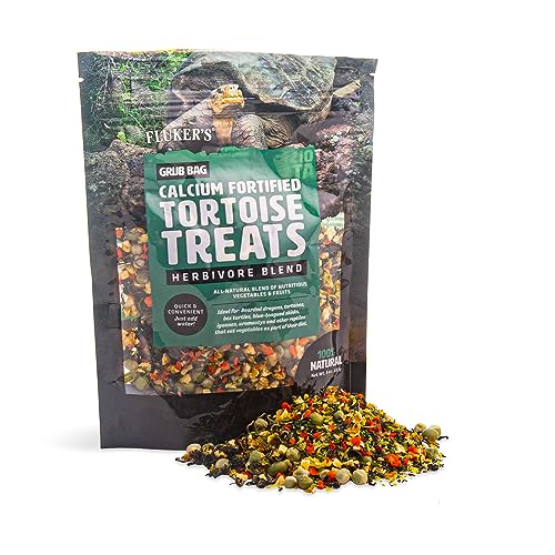 Fluker's Grub Bag Calcium Fortified Tortoise Treats, All Natural Herbivore Blend Fruits and Vegetables, for Tortoise and Herbivore Pets, 4 oz