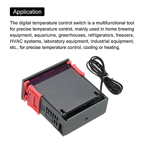 MECCANIXITY AC110-220V LED Digital Temperature Controller Thermostat Heating Cooling -50 to 120°C STC-3018 Relay Output with NTC 10K Temperature Probe