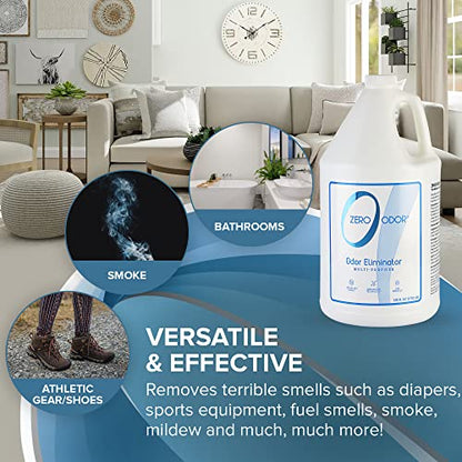 Zero Odor Multi-Purpose Odor Eliminator, Air and Surface Odor Remover for Home, Bathroom, Kitchen, and Closet, Refill, 128 oz - size: 128 Fl Oz (Pack of 1)