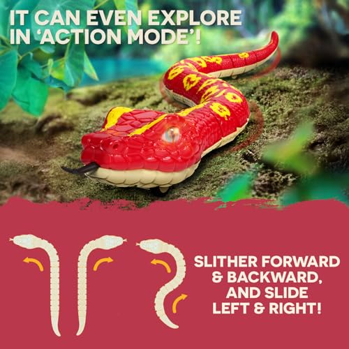 Terra by Battat — Giant RC Red Snake 30-Inch Remote Control Reptile | Realistic red python with LED eyes, flickering tongue and S-shaped slither for pretend play; kids 5+ years - style: Giant Anaconda