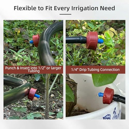 60PCS 0.5 GPH Pressure Compensating Drip Irrigation Spot Watering Drippers/Emitters, Self-Cleaning Constant Flow Drip Irrigation Emitters Heads Irrigation Drippers Parts for Drip Irrigation System - color: 60PCS, size: 0.5 GPH