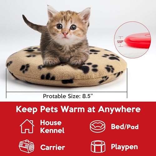 Gelbesty Original Pet Heating Pad Microwave, Snuggle Warming Safe Outdoor Newborn Kitten Puppy Pet Bed Warmer, Gel Reusable Heat Disc, Waterproof Heating Disk for Dog Cat Rabbit and Guinea Pig Gifts