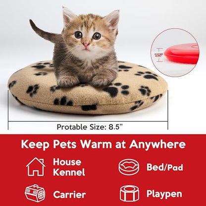 Gelbesty Original Pet Heating Pad Microwave, Snuggle Warming Safe Outdoor Newborn Kitten Puppy Pet Bed Warmer, Gel Reusable Heat Disc, Waterproof Heating Disk for Dog Cat Rabbit and Guinea Pig Gifts