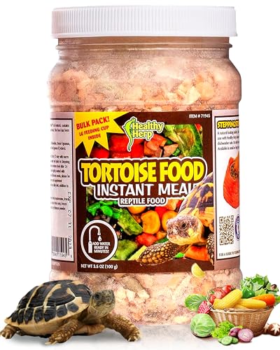 Healthy Herp Tortoise Food Instant Meal for Reptiles - Nutritious Turtle Food, Tortoise Habitat Accessories, Made in USA - Ideal for Box Turtles, Lizards - 3.5 oz (100g) - size: 3.5 Ounce (Pack of 1)